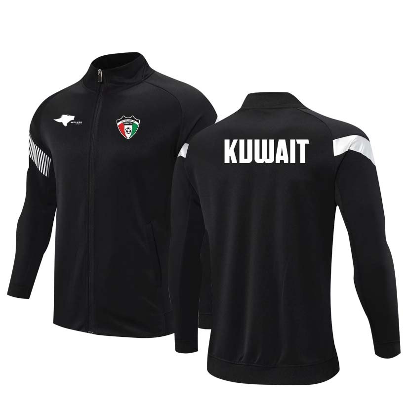 WEB SIZE جاكيت منتخب الكويت سحاب كامل لون اسود - الصورة 1