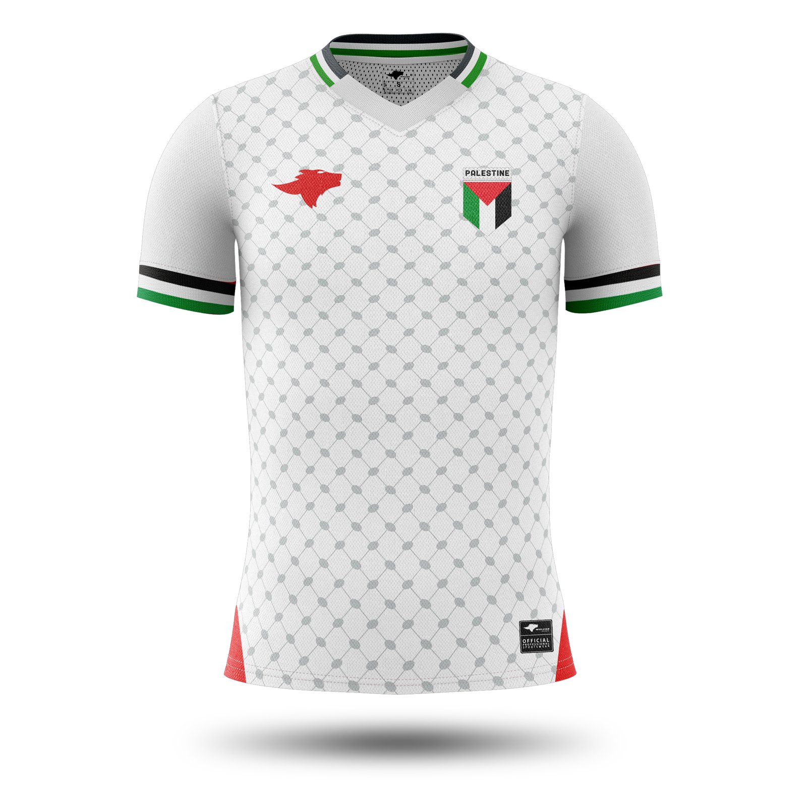 WHITE FRONT.jpg تشيرت منتخب فلسطين الأساسي - الصورة 1