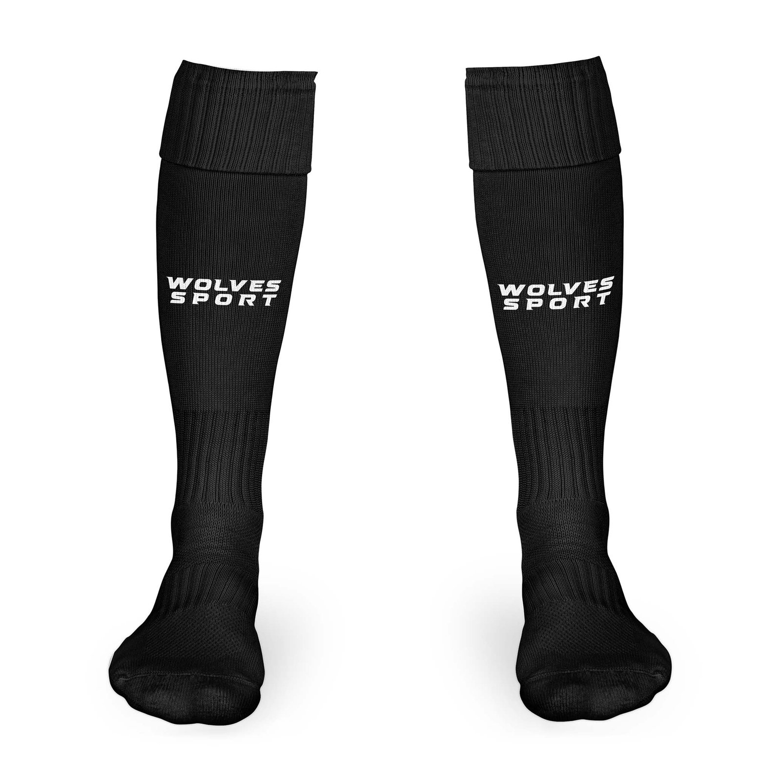 black socks جوارب رياضية طويلة لون اسود (مقاسات مختلفة) - الصورة 1